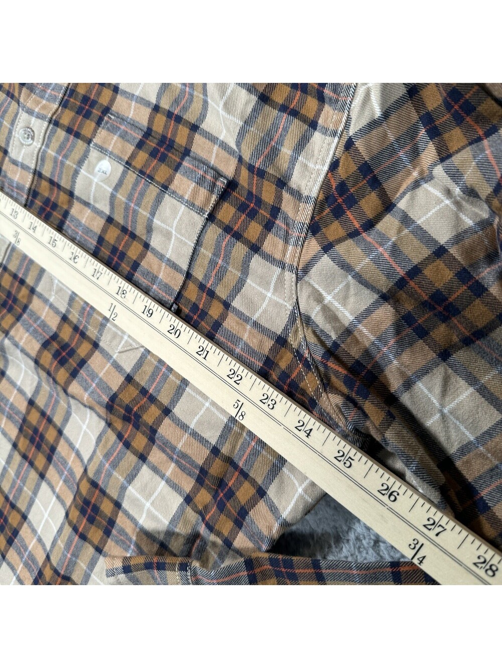 Eddie Bauer Shirt Mens 2XL Brown Plaid Long Sleeve Button Down Flannel - Picture 3 of 5
